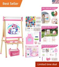 Easel for Kids,Adjustable Wooden Toddler Art Easels, Girls Toys for Ages... - $172.24