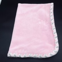Le Bebe Favorite Baby Blanket Chevron Stripe Pink Gray Trim - £15.70 GBP