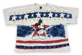 Vtg Disney Mickey Unlimited Patriotic Stars Stripes Distressed T-shirt Oversized - £13.01 GBP