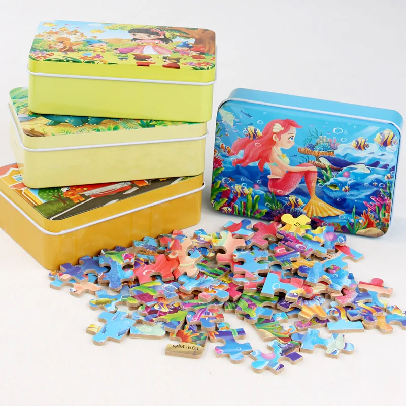 60pcs 3D Wooden Jigsaw Puzzles with Cartoon Snow - £8.12 GBP