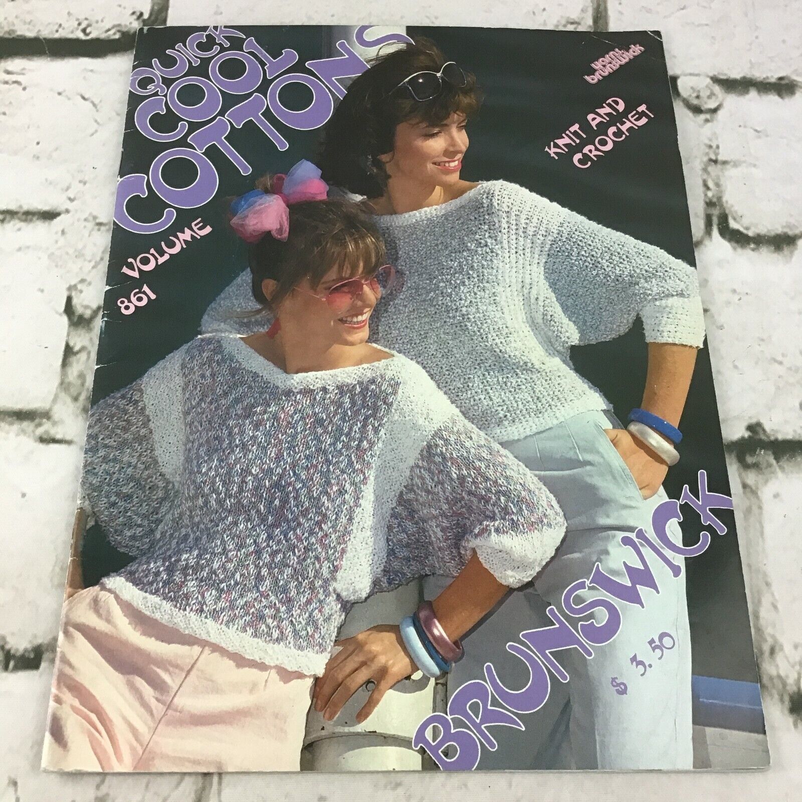 Brunswick Vintage 80's Sweater Patterns Quick Cool Cotton Volume 861 - $9.89