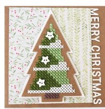   Cross Stitch Tree Metal Cutting Die Christmas Tree Cards Scrapbooking Holidays - £7.87 GBP