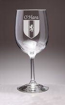 O&#39;Hara Irish Coat of Arms Wine Glasses - Set of 4 (Sand Etched) - £54.23 GBP