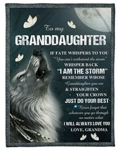 Howling Wolfs Blanket Gift For Granddaughter Love Grandma Custom Blanket Xmas - £45.61 GBP+
