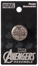 Avengers Assemble Tv Series S.H.I.E.L.D. Logo Metal Pewter Lapel Pin, New Unused - £4.67 GBP