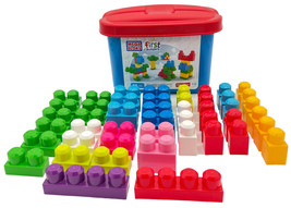 Fisher Price Mega Bloks 2015 First Builders Bucket 47 Blocks Ages 1 To 5 - $16.87