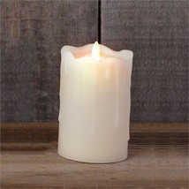 Led ivory pillar Candle - Battery operated with Timer - £22.33 GBP