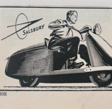 1948 Salsbury Motor Scooter Advertisement Transportation Motorcycle F17L - $18.74