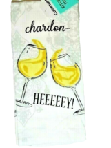 Cuisinart Kitchen Towel Chardon-HEEEEY! Wine Glass Celebrate Party Toast Cotton - £11.83 GBP