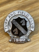 Vintage 1967 Turf and Field Club Lapel Pin Pinback KG JD - £9.34 GBP