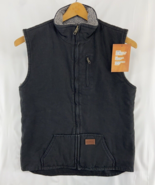 Forge Men&#39;s Workwear Black Canvas Sherpa Lined Vest Size XL NWT - $91.22 CAD