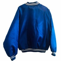 VTG Auburn Sportswear 80s Blue Lined Quilted Satin Jacket XXL Made USA - $42.70