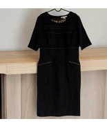 WD NY Faux bronze zipper black dress Gold Zipper Pockets Office Work Siz... - $413.93 MXN