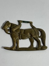 Antique Horse Brass Medallion of Draft Plow Horse - $19.39