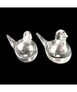 2 Konst Art Glass Clear Blown Birds Paperweight Figure Glashyttan Sweden U8 - $34.34