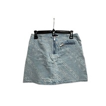 BDG Womens Size 0 Light Wash Denim Jean Skirt Short Zip Front Floral Print - £11.47 GBP