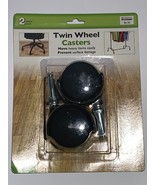 Office Chair Caster Twin Wheel Stem Casters &amp; Sockets for Wood Leg Mount... - $9.58 CAD