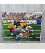 Looney Tunes Michigan Wolverines &quot;Go Blue&quot; NCAA Football Art Print Taz B... - $141.76