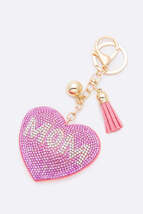 Pink MOM Crystal Pillow Key Chain - $7.98