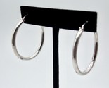.925 Sterling Silver Thick Tube Hoop Earrings Markings on Wire 1 3/8&quot;  6... - $8,800.10