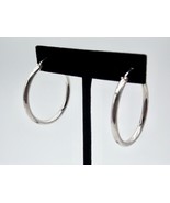 .925 Sterling Silver Thick Tube Hoop Earrings Markings on Wire 1 3/8&quot;  6... - £6,884.02 GBP