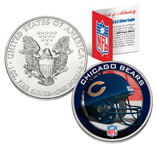CHICAGO BEARS 1 Oz American Silver Eagle $1 US Coin Colorized NFL LICENSED - €73,75 EUR