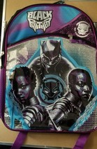 BLACK PANTHER Marvel Kids Backpack Purple Wakanda Chadwick Boseman Child... - £12.40 GBP