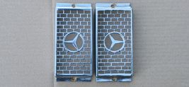 MERCEDES R107 LEFT RIGHT CHROME FOG LIGHT GRILLS GRILLES - $246.51
