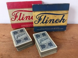 Pair Vintage 1930s Parker Brothers Flinch Card Game Original Box W/ Instructions - £46.92 GBP