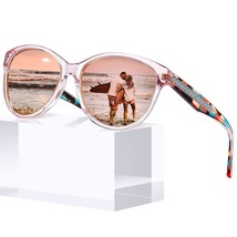 Pink Mirrored Cateye Sunglasses For Women Polarized Uv Protection, Handcrafted A - £41.76 GBP