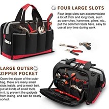 Large 16 inch Wide Mouth Waterproof Tool Bag or Tool Tote Bag with 25 Pockets - £29.98 GBP