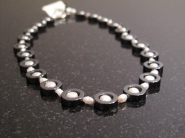 Silver Pearl and Hematite Necklace - £37.74 GBP