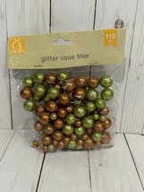 Vase Filler 110 GLITTER Styrofoam Balls Table Scatter -Orange and Green - £4.56 GBP
