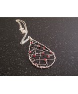Silver Garnet Dream Catcher Necklace - $58.00