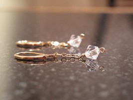 Gold Clear Swarovski Crystal Earrings - $25.00