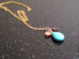 Gold Turquoise Berries Necklace - £31.96 GBP