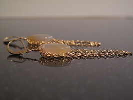 Gold Carnelian Chain Drop Earrings - $45.00