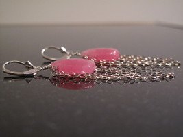 Silver Raspberry Quartz Drop Earrings - $35.00