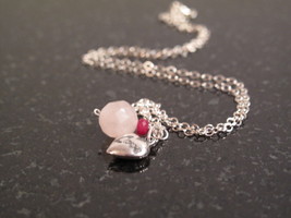 Love Conquers All - Silver Rose Quartz Berries Necklace - $35.00