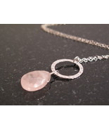 Silver Rose Quartz Circle Necklace - $38.00
