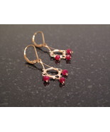 Gold Ruby Chandelier Earrings - $38.00