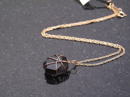 Gold Smokey Quartz Wrapped Necklace - $35.00