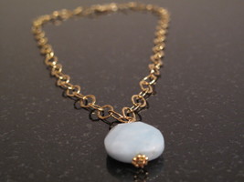 Gold Amazonite link necklace - $52.00