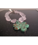 Gold Rose Quartz Murano Glass Necklace - $48.00