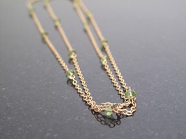 Gold long Peridot Necklace - $52.00