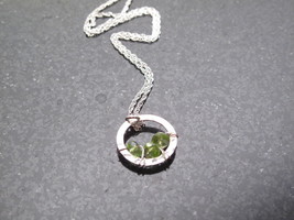 Silver Peridot Circle Necklace - £29.68 GBP