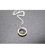 Silver Peridot Circle Necklace - $38.00