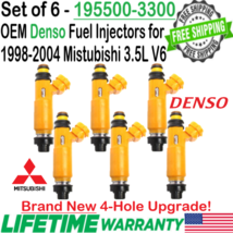 NEW OEM x6 Denso 4-Hole Upgrade Fuel Injectors for 1999-2004 Mitsubishi Montero - £278.83 GBP