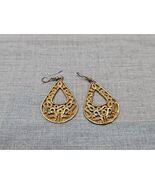 Teardrop Style Gold Tone Dangle Earrings, 1.5&#39;&#39; Length Vintage  - $14.00 CAD