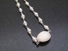 Silver Pearl and Opal Necklace - $50.00